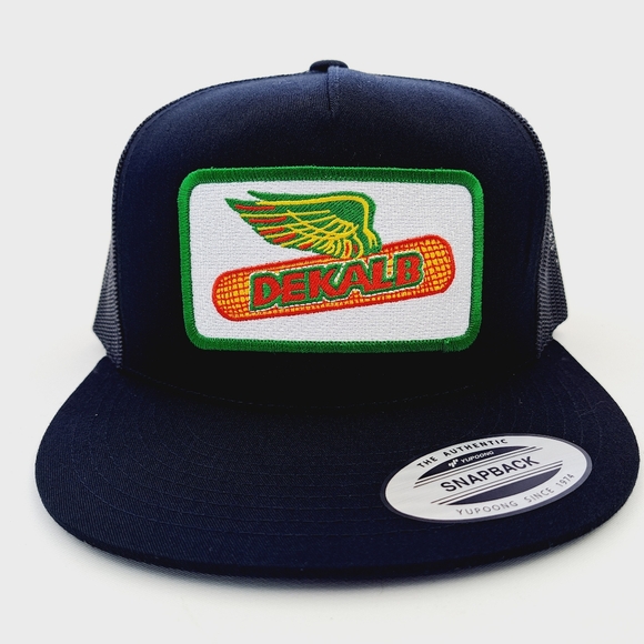 Dekalb Flat Bill Trucker Mesh Snapback Hat Cap Embroidered Patch - Picture 1 of 4